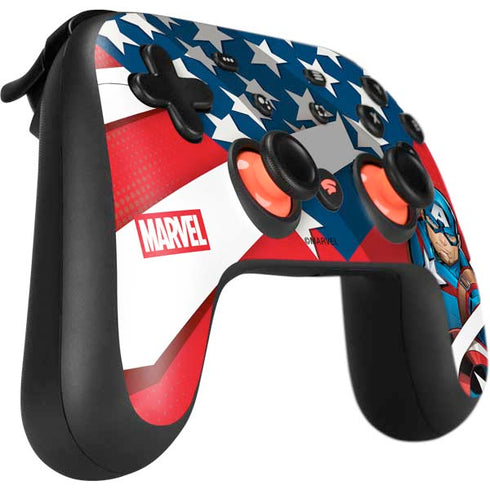 Marvel Captain America Action Pose Google Stadia Controller Skin
